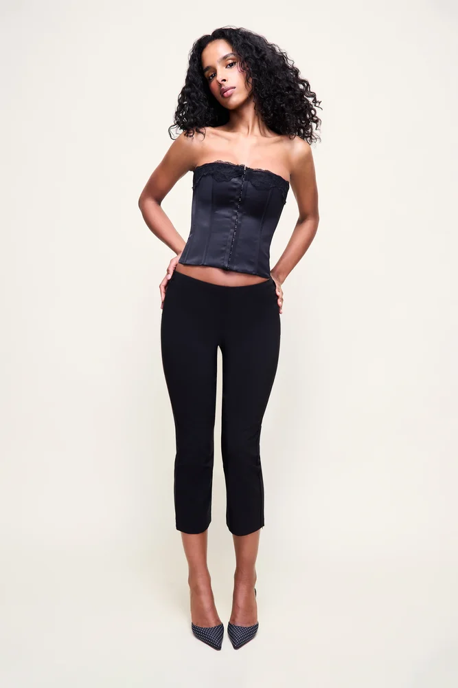 Jean Lace Trim Satin Corset