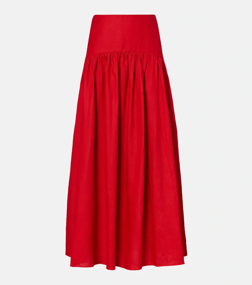 Procida linen maxi skirt