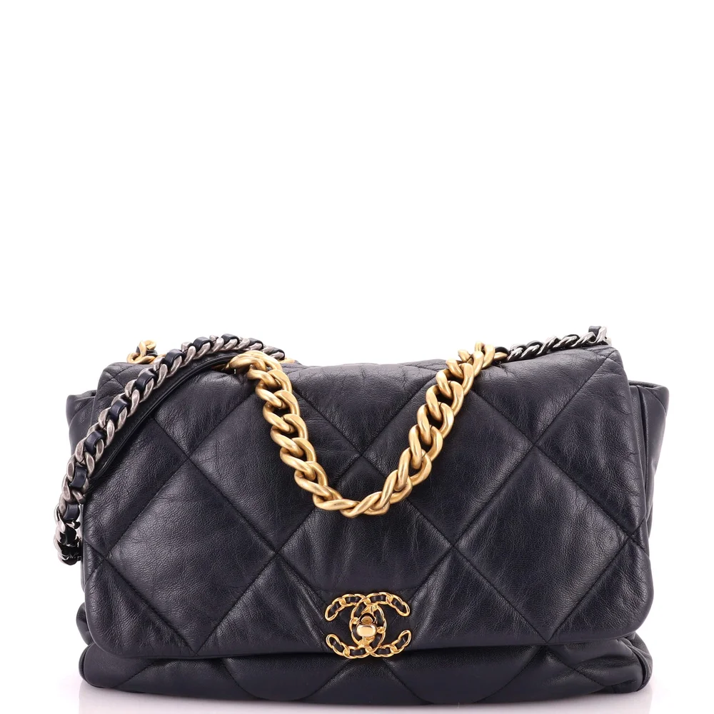 Pre-Owned 19 Flap Bag Quilted Leather Maxi
