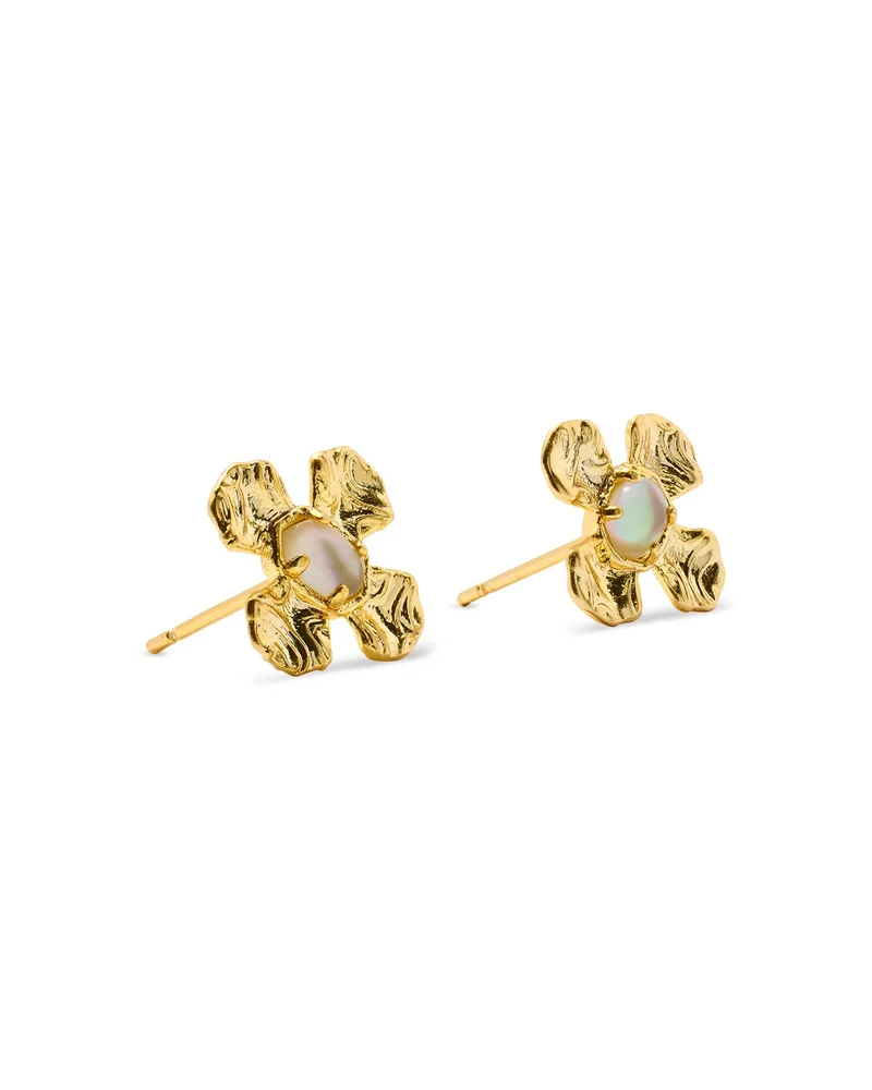 Leanne Mother Of Pearl Flower Stud Earrings