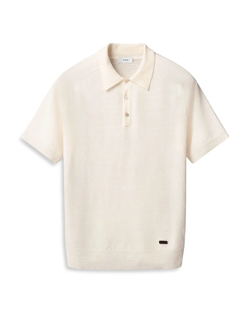 Linen Blend Knit Polo Shirt