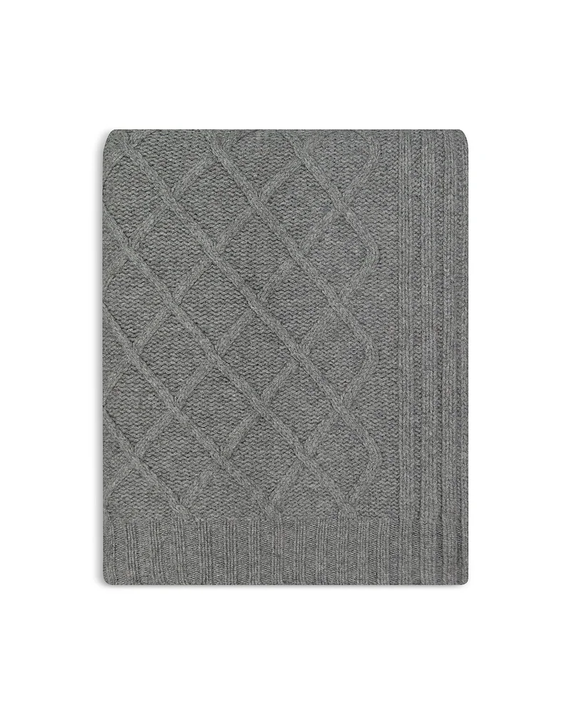 Diamond Knit Cashmere Throw Blanket