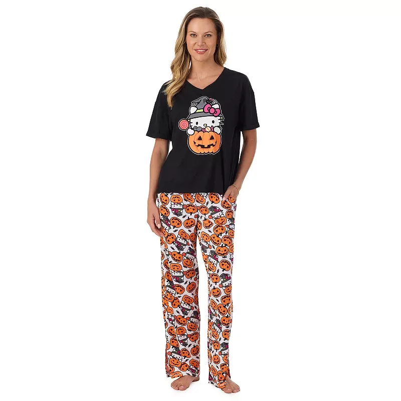 Women's Hello Kitty Halloween Treats Pajama Top & Pajama Bottoms Set