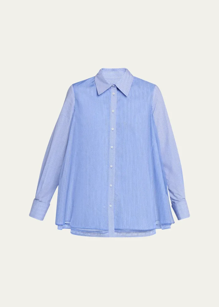 Vaughn Frothy Layered Button-Down Shirt