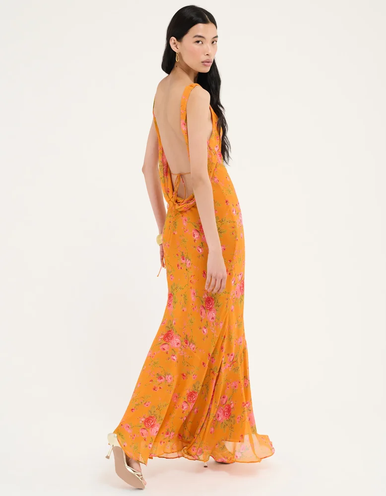 Hollywood Gown, Tangerine Bloom