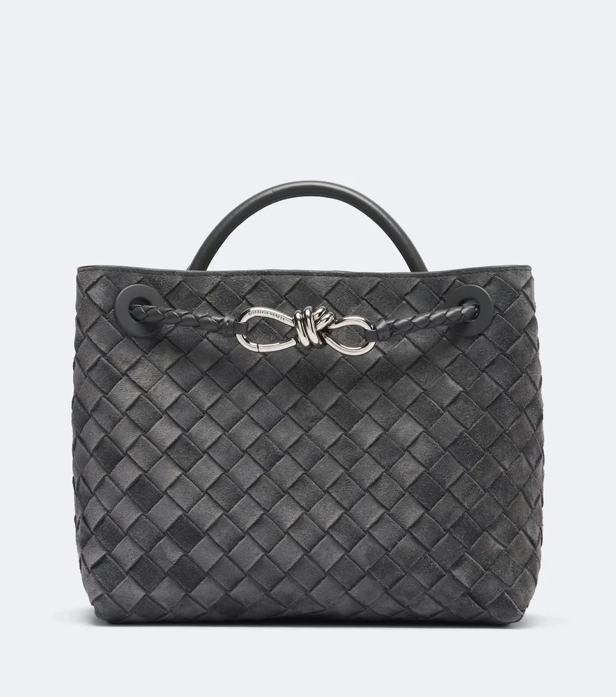 Andiamo Small suede top-handle bag