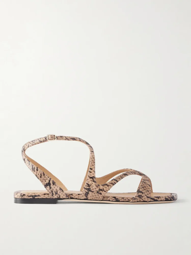 Ayla snake-effect leather sandals