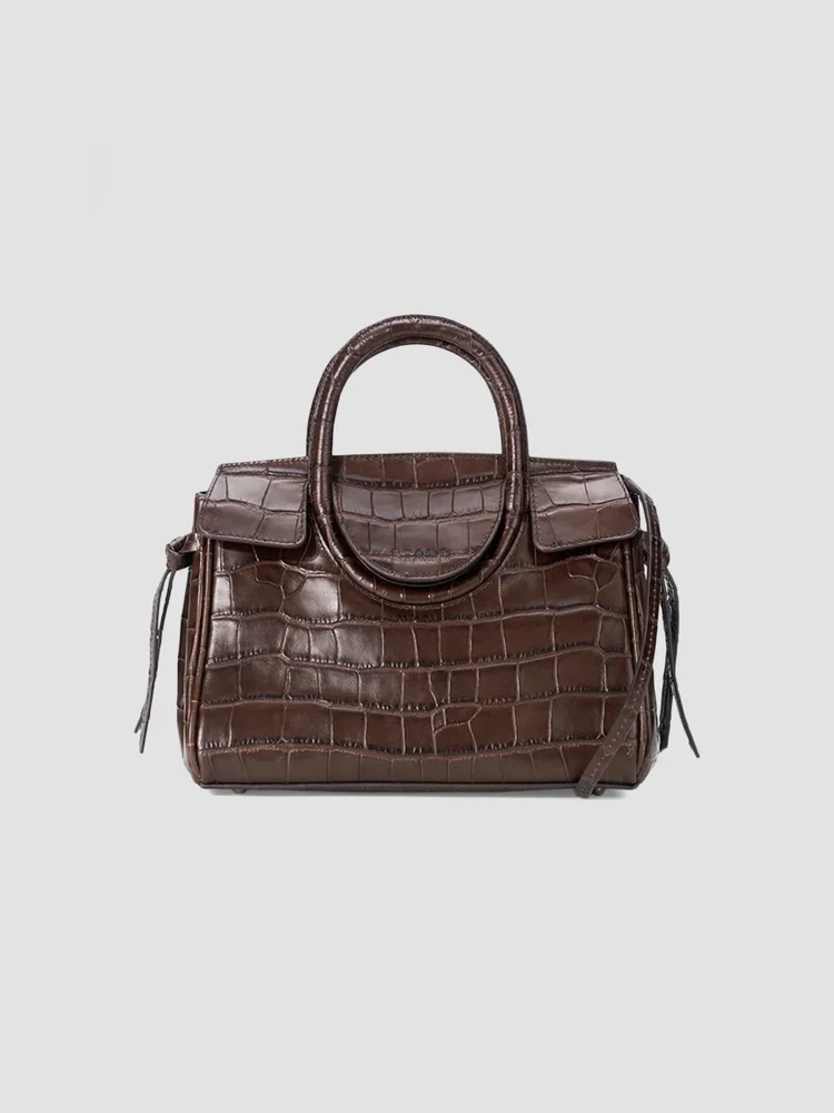 Maude Croc-Embossed Leather Carryall Bag