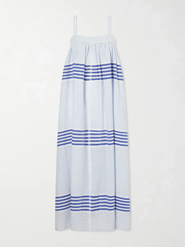 Eda striped cotton-gauze midi dress