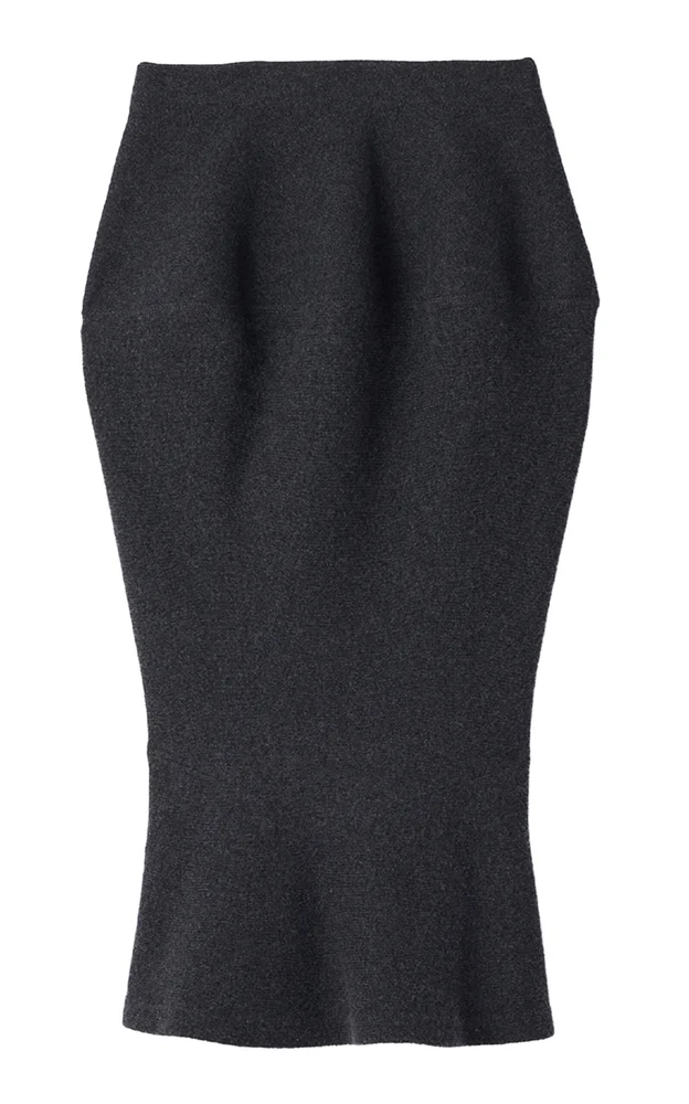 The Fiocco Contoured Wool-Cashmere Midi Skirt