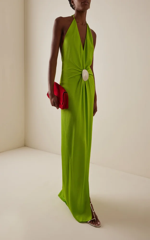 Rowan Silk Maxi Halter Dress