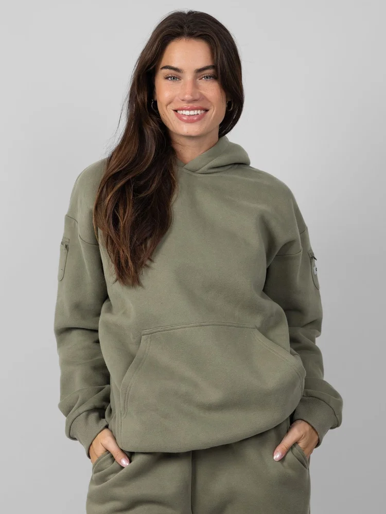 Travel Essentials Hoodie in Moss