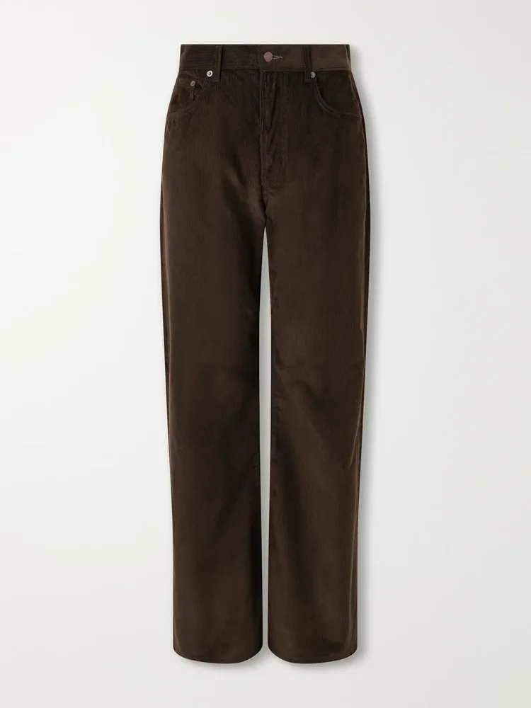 Straight-Leg Cotton-Corduroy Trousers