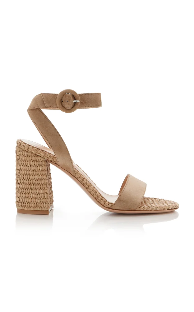 Luana Suede and Raffia Sandals