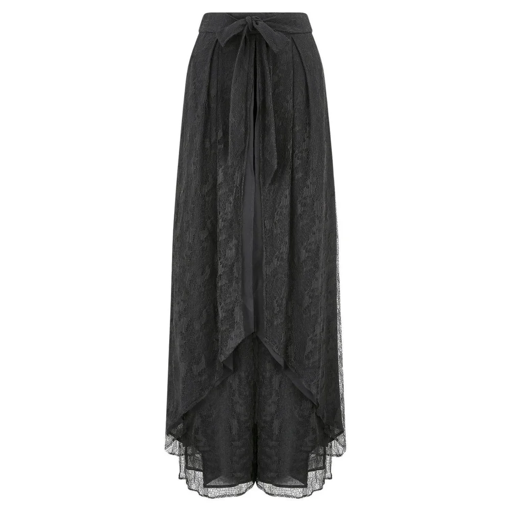 1990s Christian Lacroix Black Lace and Silk Chiffon Harem Pants