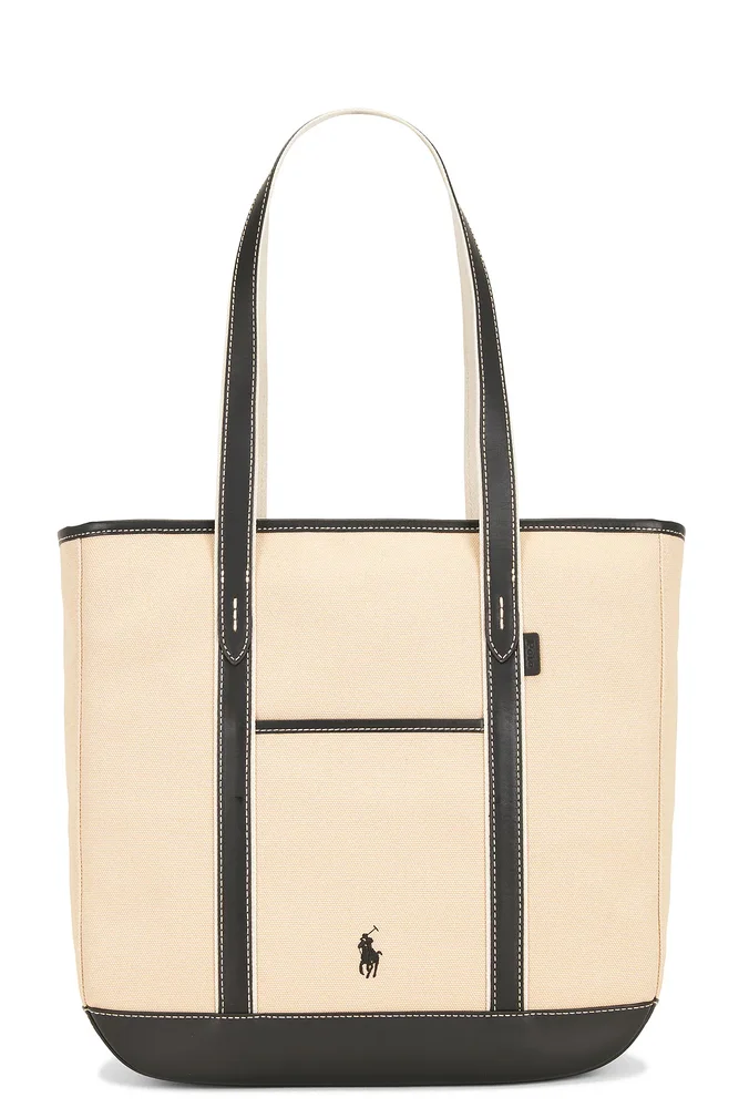 Canvas Leather Tote Medium Bag