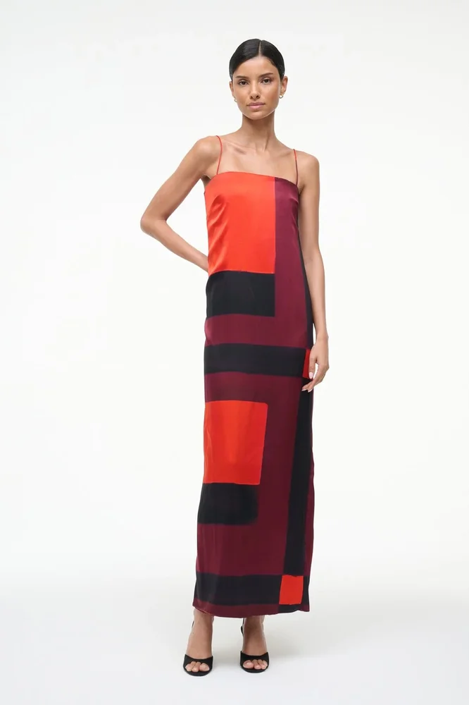 STAUD FALL 2025 SALE MAE SILK DRESS | RUBY PRISM