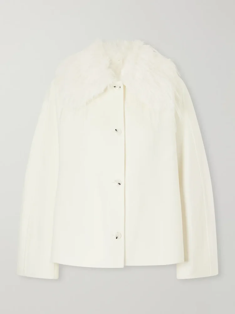 Rafe plush-trimmed wool and cashmere-blend coat