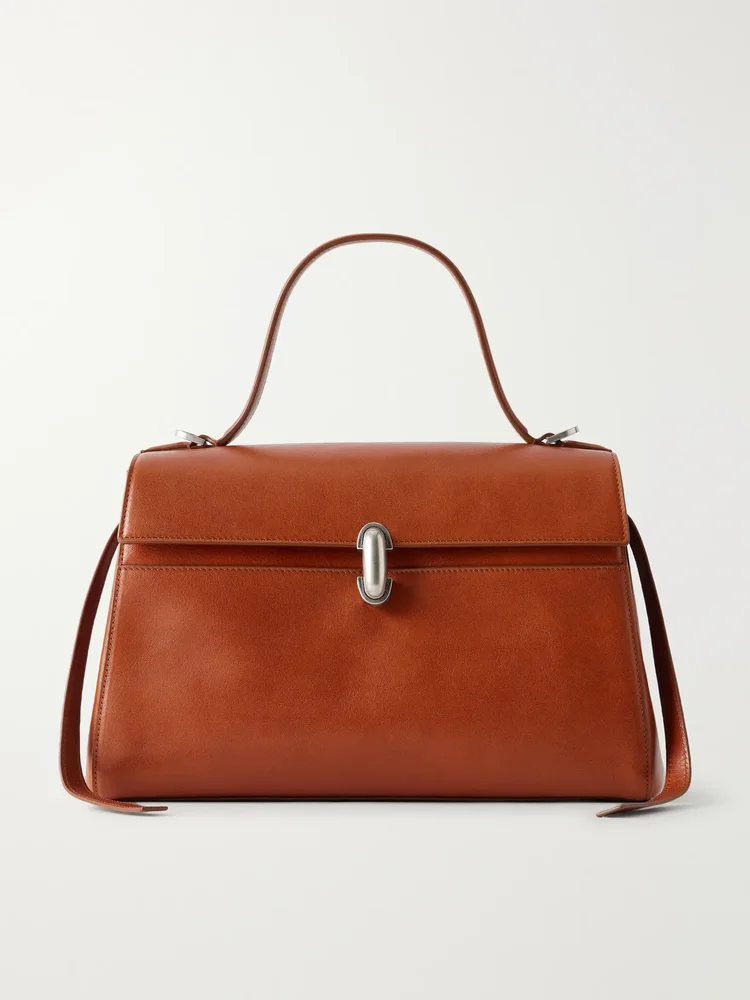 Soft Symmetry leather top handle bag