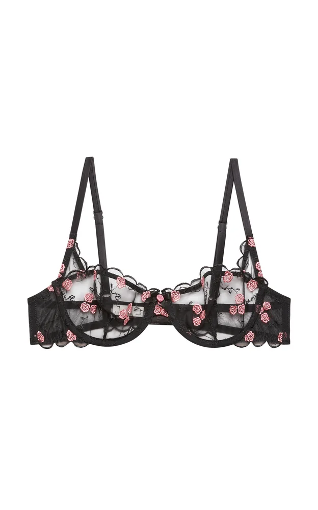 Rose and Vine Embroidery Balconette Bra