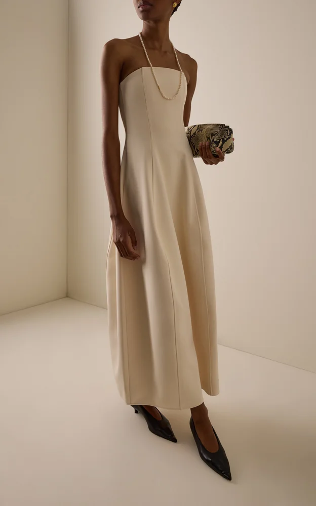 Strapless Balloon Crepe Mini Dress