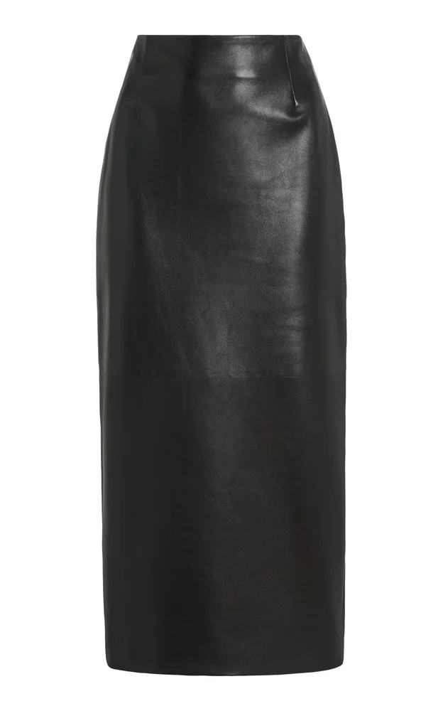 Leather Midi Pencil Skirt