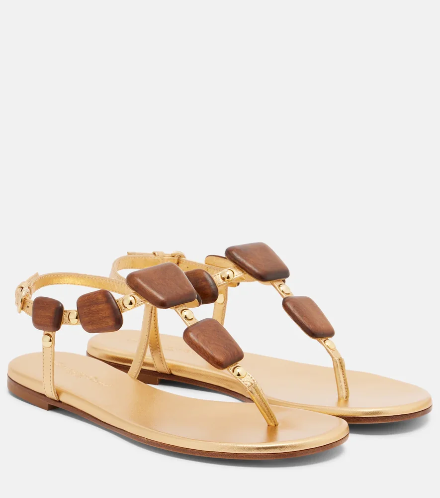 Munduk embellished leather thong sandals