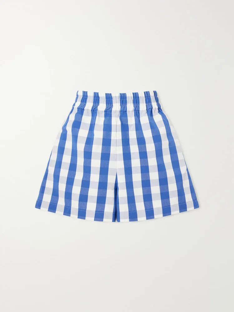 Picnic checked cotton-blend vichy shorts