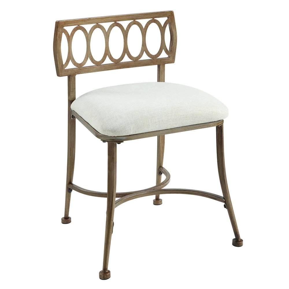 Azalea Park Golden Bronze Low Back Vanity Stool