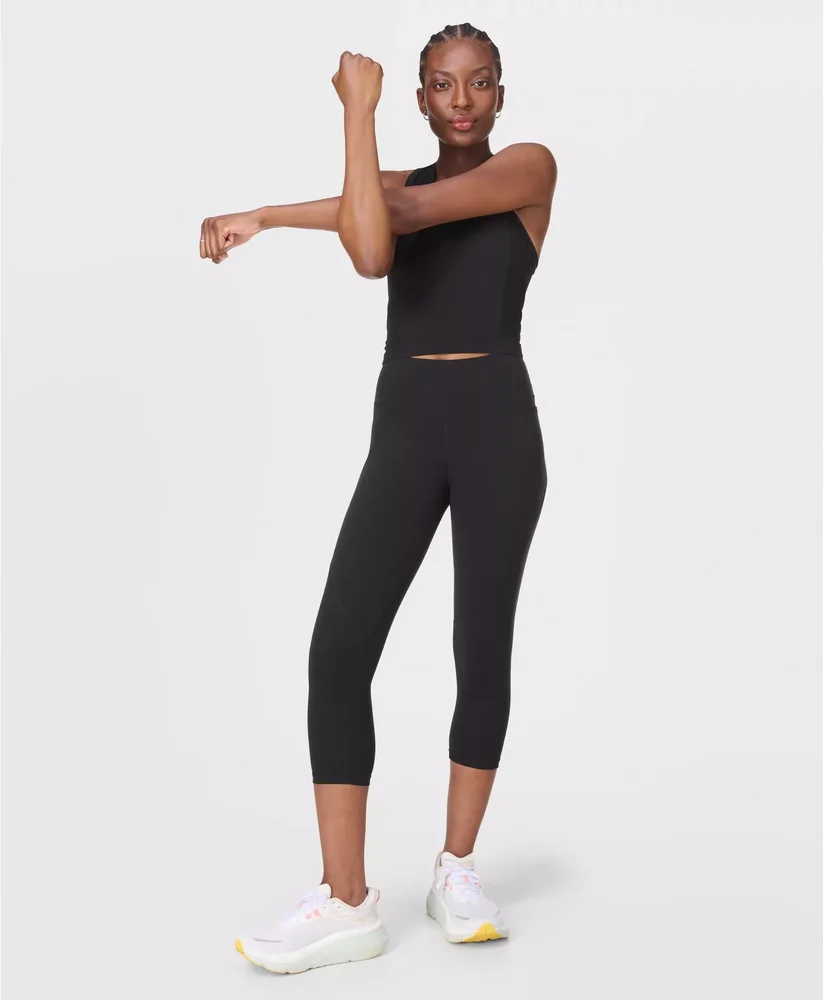 Power Cropped Workout Leggings - Black