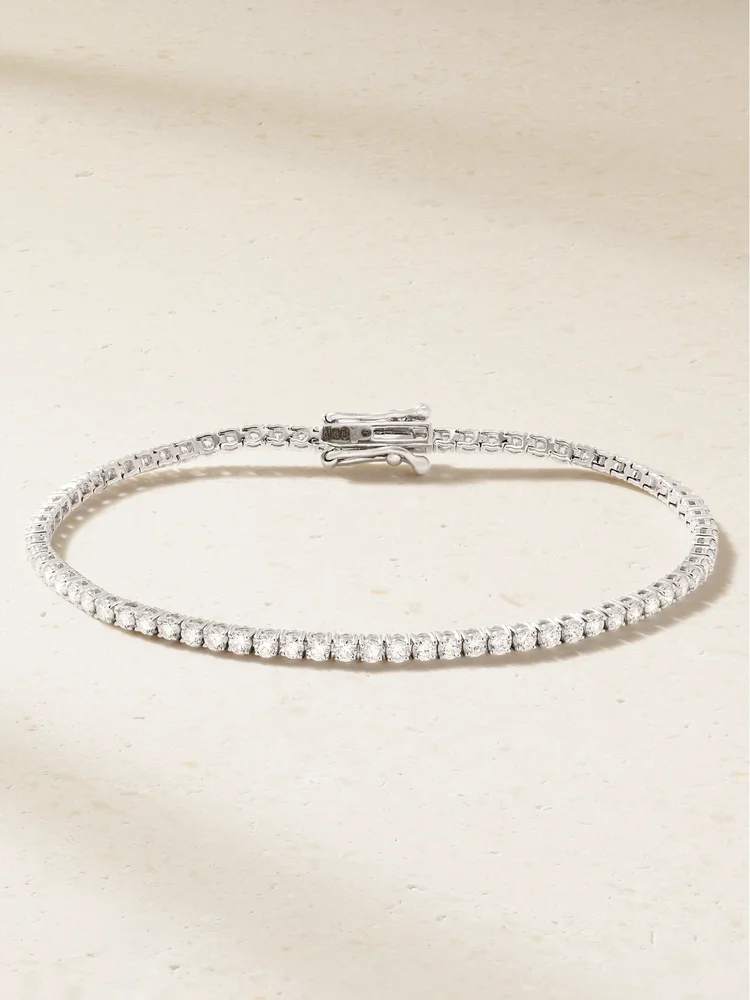 14-karat white gold diamond tennis bracelet