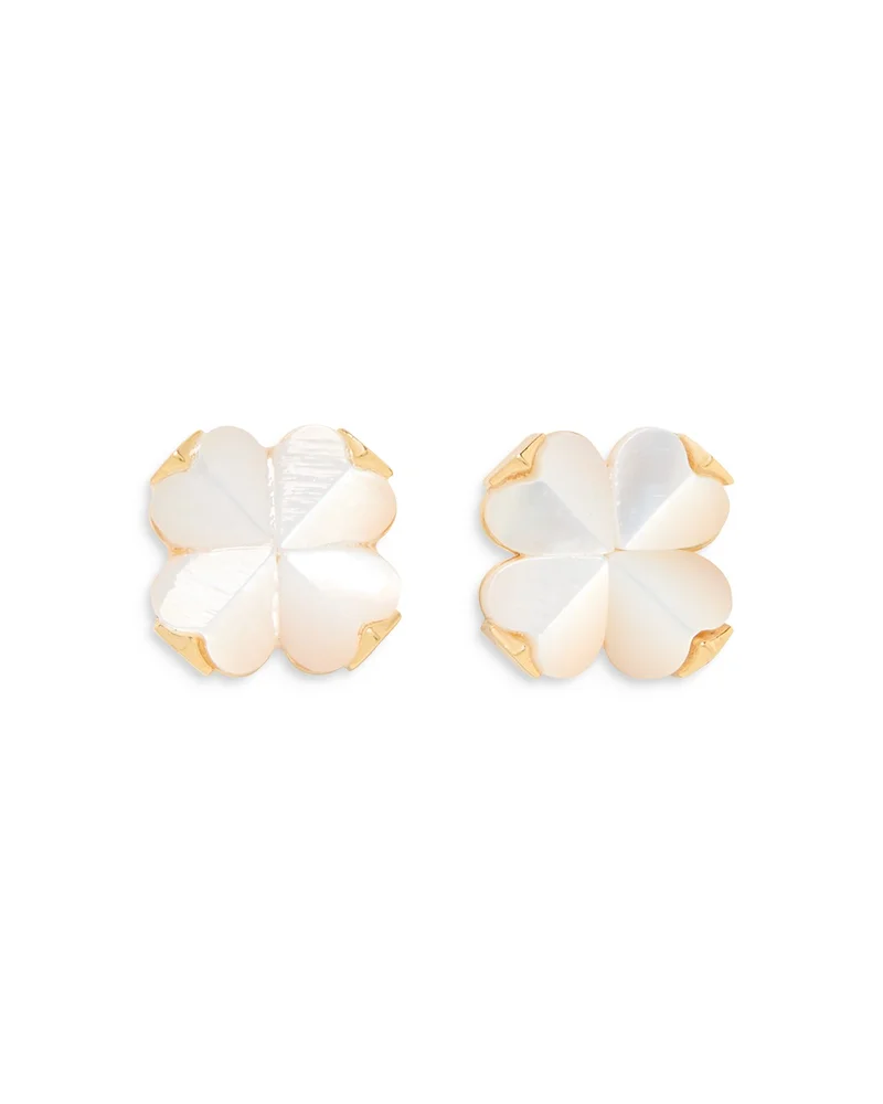 Spade Flower Stone Stud Earrings