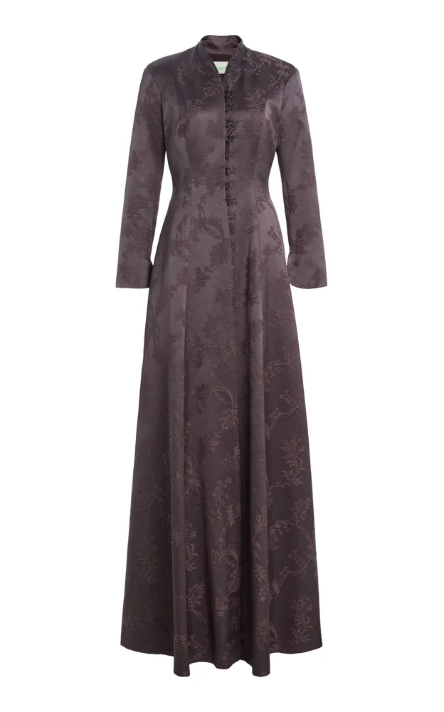 Floral Silk Jacquard Coat
