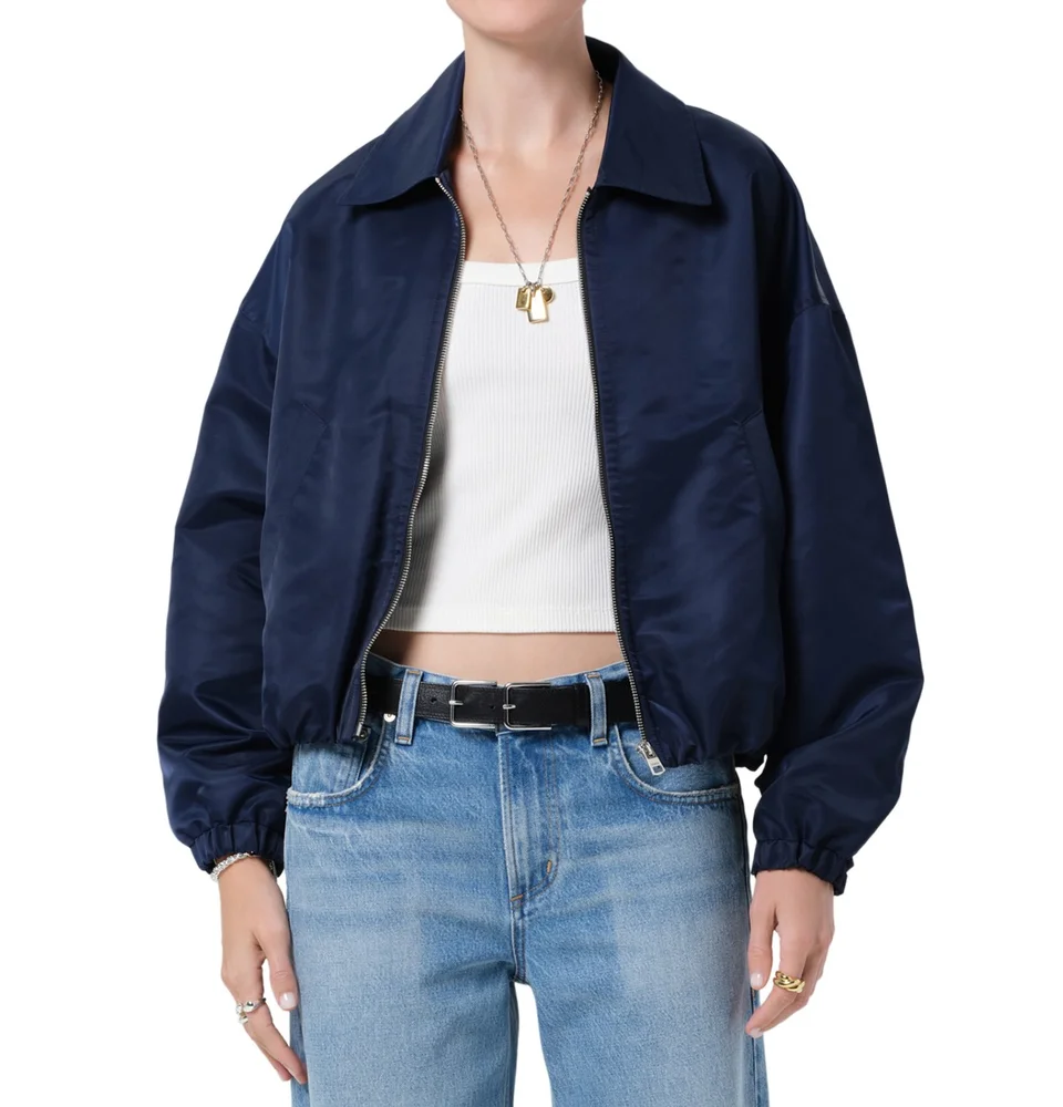 Bubble Hem Bomber Jacket