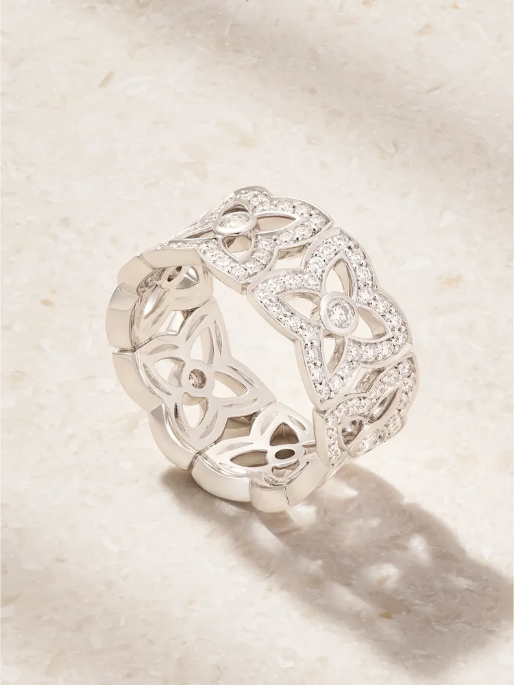 Lotus by DE BEERS 18-karat white gold diamond ring