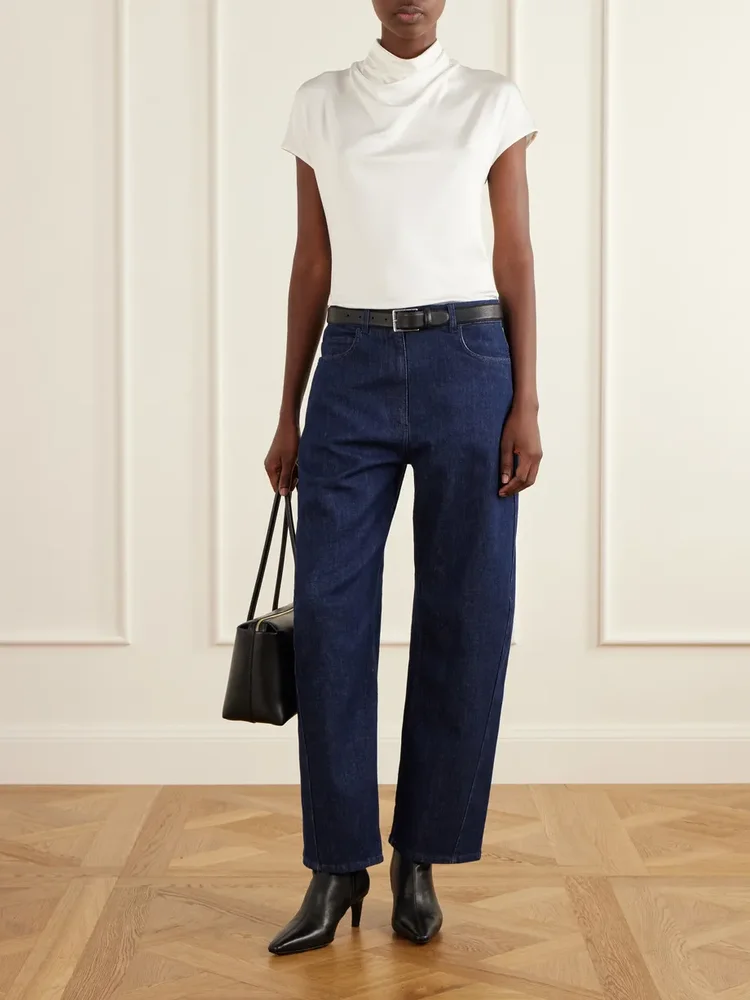 High-rise organic barrel-leg jeans