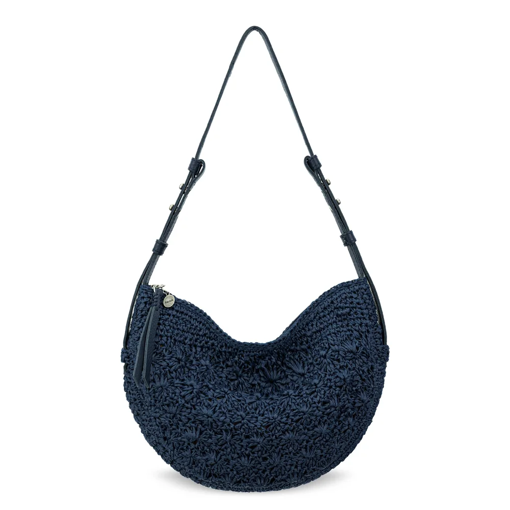 Tess Shoulder Bag, Straw, Denim Primrose