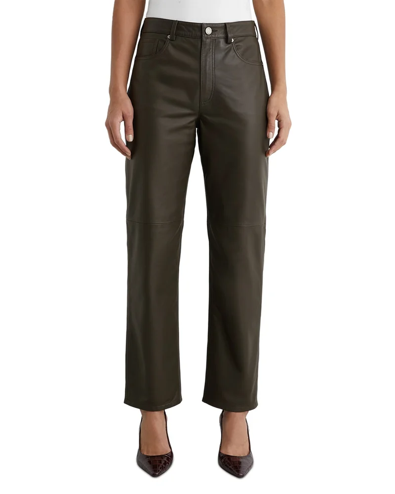 Slim Leg Leather Trousers