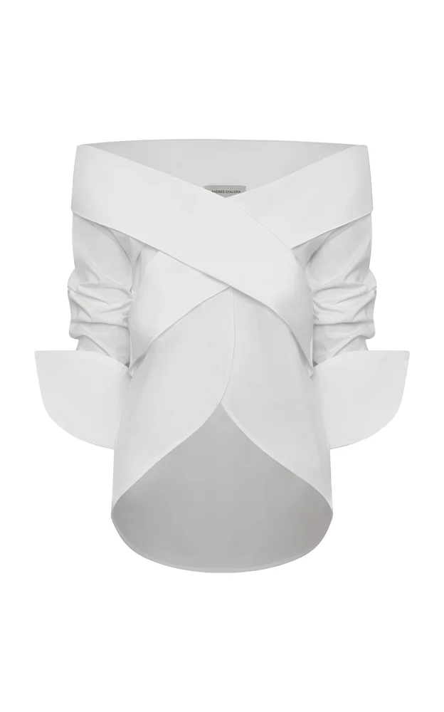 Un Sacramento Off-The-Shoulder Cotton-Poplin Top