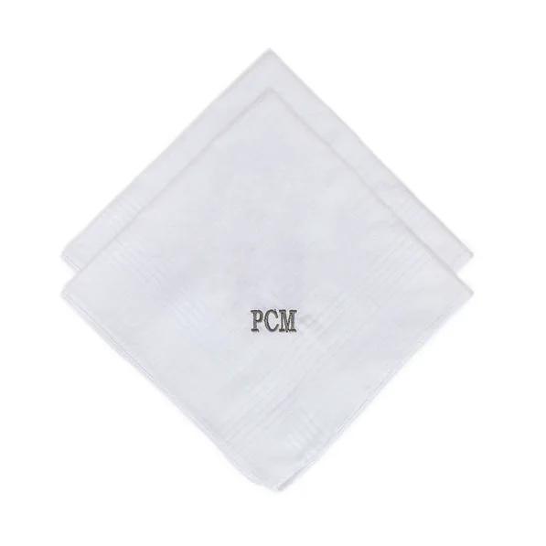 Monogrammed Men’s Handkerchiefs - Pocket Squares, Set/2