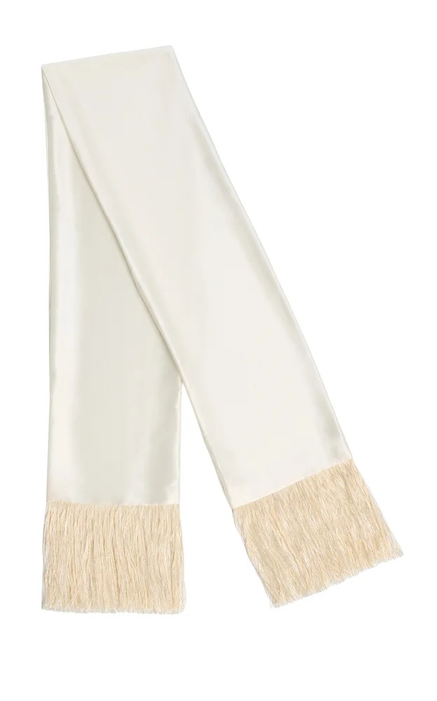Opera Fringed Silk Scarf