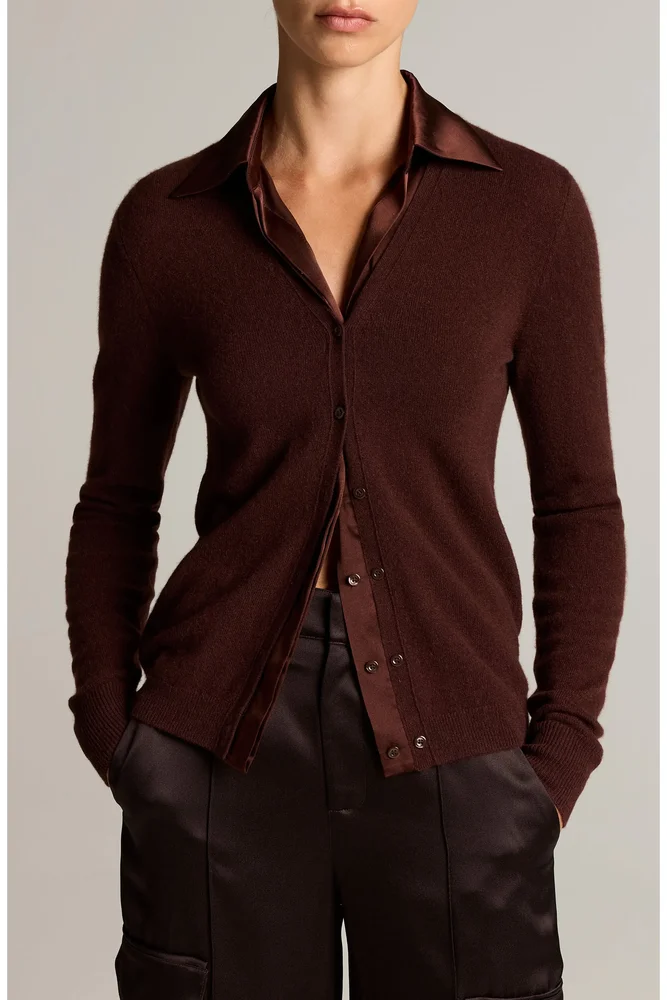 Mixed Media Cashmere Cardigan