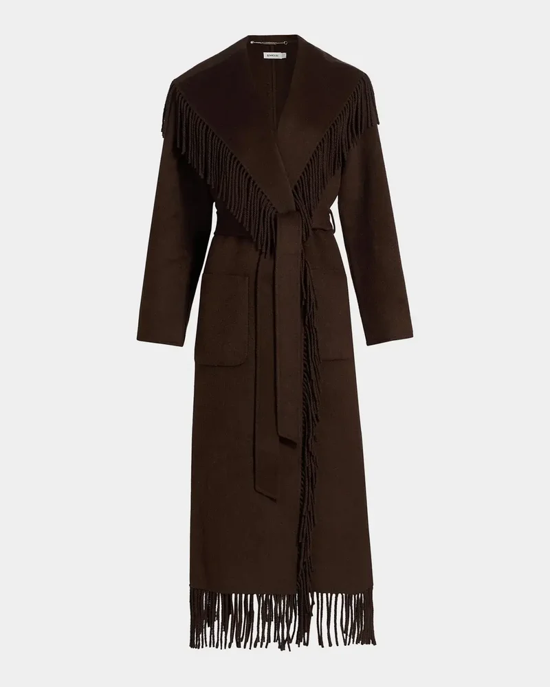 Carrie Fringe Wool Long Coat