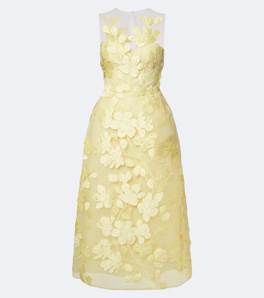 Floral tulle midi dress
