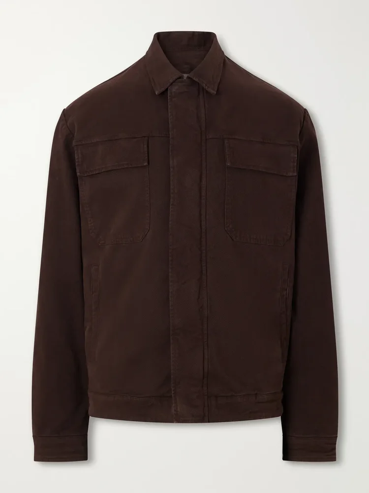 Godfrey Padded Garment-Dyed Stretch-Cotton Twill Overshirt