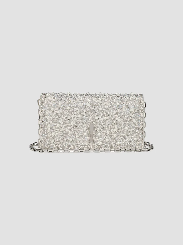 Bettina Suede Strass and Pearls Clutch