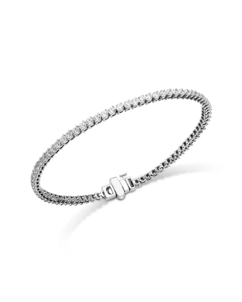 Certified Diamond Tennis Bracelet in 14K White Gold, 3.0 tcw