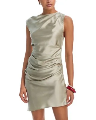 Silk Draped Mini Dress