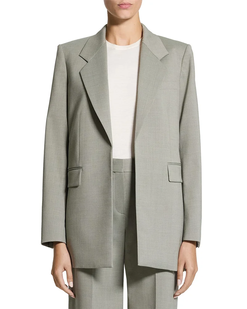 Relaxed Slash Wool Blend Blazer