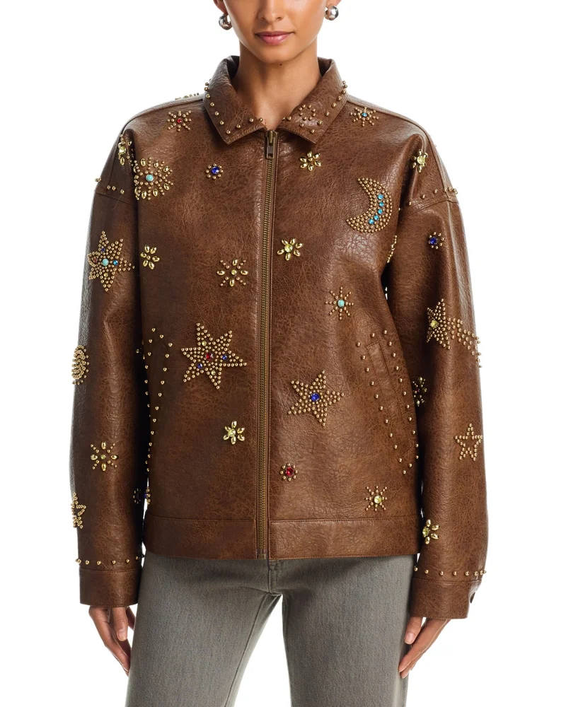The Zip It Studded Faux Leather Jacket